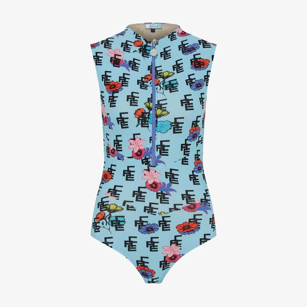 Ace Nayman Larina Monogram Zip-Front One-Piece Swimsuit Women’s - Picture 2 of 8